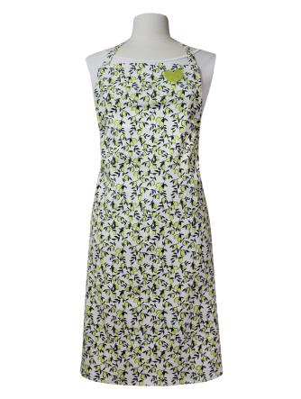 Forklæde - Mønstret forklæde m/lime hjerte